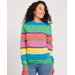 Blair Women's Cashmere-Like Striped Crewneck Sweater - Multi - L - Misses