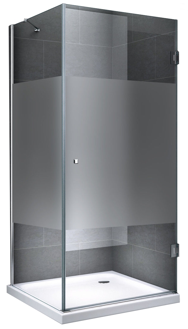 Duschkabine Eger Größe: 80 x 80 x 190 cm Teilsatiniert mit Duschtasse und Ablauf Image