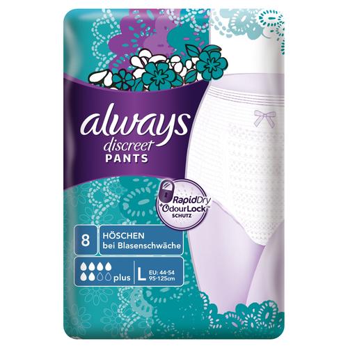 always – Inkontinenz ‚Discreet Pants Plus‘ L 2×8 St Inkontinenzslip