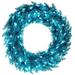 Vickerman 728727 - 36" Aqua Tinsel Wreath DuraLit 100WW (K234237LED) Blue Colored Christmas Wreath
