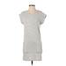 Athleta Casual Dress - Shift Crew Neck Short sleeves: Ivory Print Dresses - Women's Size 2X-Small