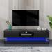 Modern LED TV Stand for 65" TV with Double-layer Design,Black- 63"W x 15.75"D x 19.68"H - 62 in
