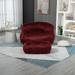 Plush Upholstered Round Comfort Lounger Bean Bag Chair with Ottoman