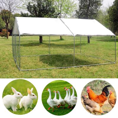 10ftx10ft/20ft Metal Chicken Run Pen Walk-in Cage Poultry Coop House