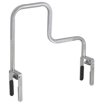 ZORO SELECT 4WMJ5 Fasten Bathroom Safety Rail, Hi-Low Design, 15" L, Chrome