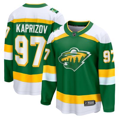 Minnesota Wild Fanatics 2023/24 Alternatives Replika-Breakaway-Trikot – Grün – Kirill Kaprizov – Herren Image