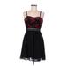 BCX dress Casual Dress - A-Line Sweetheart Sleeveless: Black Floral Dresses - New - Women's Size 8