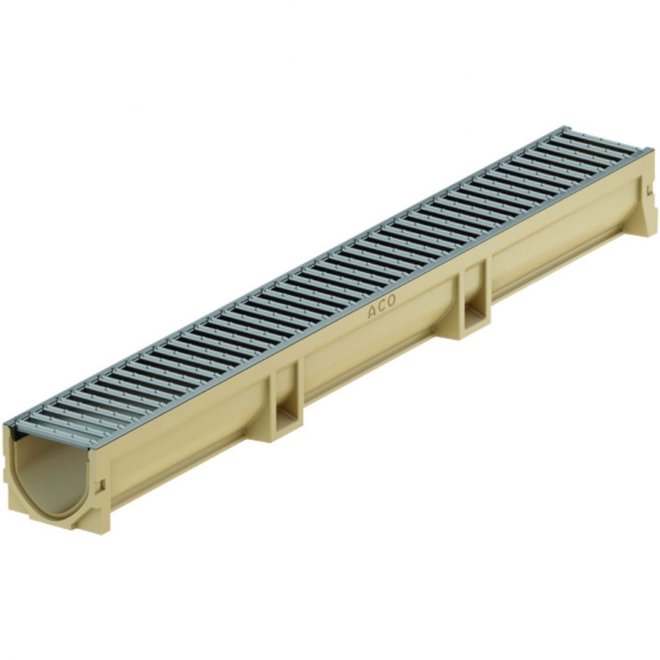 ACO Self Euroline 2.0 Entwässerungsrinnen Set mit Stegrost für Linienentwässerung, 1000 mm Image