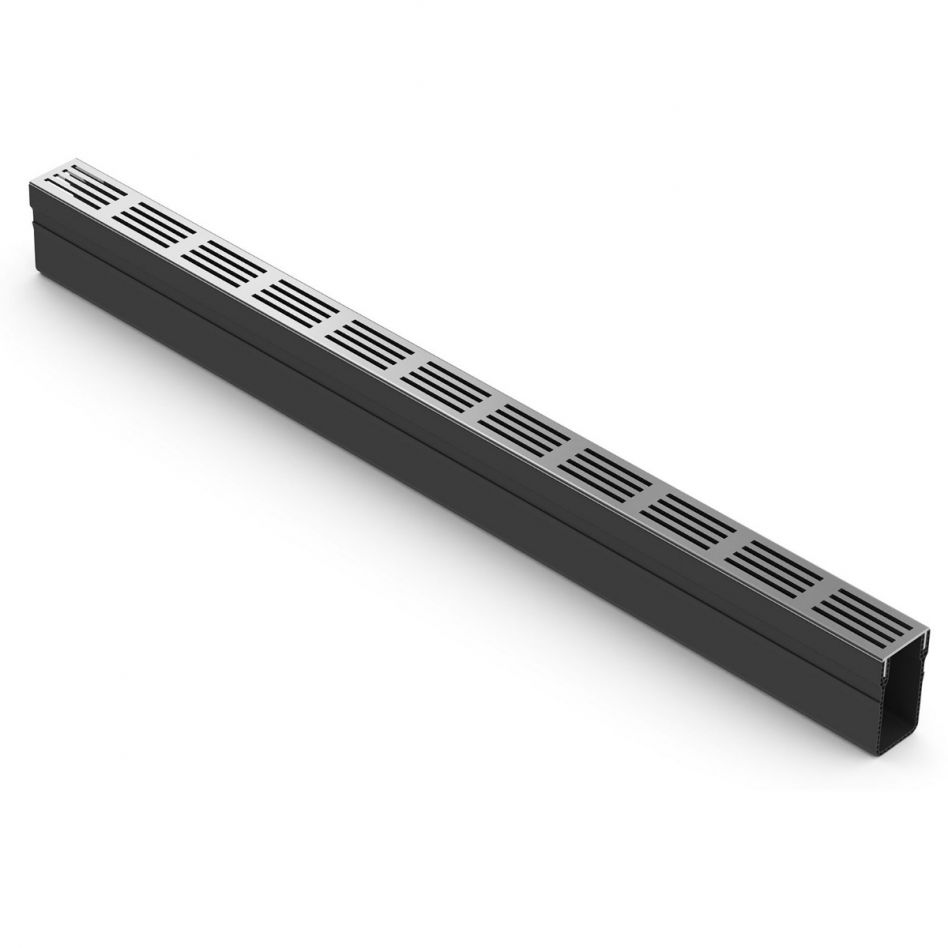 ACO Slimline Rinne mit Aluminiumrost silber eloxiert Image