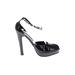 Heels: Pumps Platform Cocktail Party Black Print Shoes - Women's Size 37.5 - Round Toe