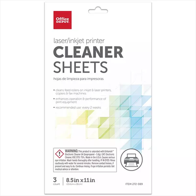 Office Depot Brand Brand Laser/Inkjet Printer Cleaner Sheets