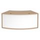 Curve Modular Reception Desk, 45 Degree Corner Base Unit, Beech/White