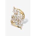 Women's 4.25 Cttw. 14K Gold-Plated Sterling Silver Marquise Cubic Zirconia Cluster Ring by PalmBeach Jewelry in Silver (Size 8)