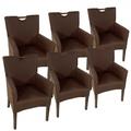 Amagohome Esszimmer Stühle Set 6 Stück Rattan Armlehner Sessel Bilbao Polsterstuhl Polstersessel prairie brown