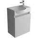 Alpenberger Gäste-WC Waschplatz | Keramik Waschbecken mit Unterschrank | Vormontiertes Badmöbel-Set mit SoftClose | Handwaschbecken mit Überlauf Weiß