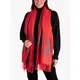 chesca Floral and Leaf Pattern Fringed Scarf, Red/Grey