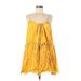 Moon River Casual Dress - Mini: Yellow Print Dresses - Women's Size X-Small