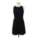 Ann Taylor LOFT Casual Dress - A-Line Crew Neck Sleeveless: Black Print Dresses - Women's Size 6