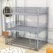 Isabelle & Max™ Aiobha Full over Full over Full Triple/Quad Bunk Bed by YUNMA Metal in Gray | 77 H x 53 W x 78 D in | Wayfair