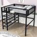 Isabelle & Max™ Ailana Full Size Metal Loft Bed w/ Shelves Metal in Black | 66 H x 66 W x 77 D in | Wayfair ED9C9FB0BCAF4C36B411DCA0FE4E6114