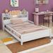 Red Barrel Studio® Caysi Wood Full Size Platform Bed w/ Built-in LED Light Wood in White | 31.2 H x 58.2 W x 87 D in | Wayfair