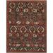 Black/Brown 139 x 107 x 0.25 in Area Rug - Isabelline Whittley Oriental Handmade Rectangle 8'11" x 11'7" Area Rug in Brown/Dark Green/Red | Wayfair