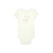 Carter's Short Sleeve Onesie: Ivory Solid Bottoms - Size 9 Month