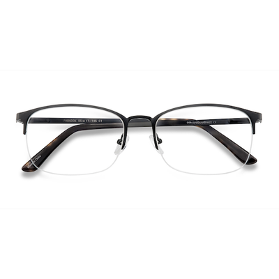 Unisex s rectangle Black Metal Prescription eyeglasses - Eyebuydirect s Paradox