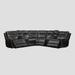 URlivingroom Black Top Grain Leather Sectional Sofa Dual Power Reclining Couch with USB C and Type C Charger