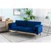 Modern Velvet Loveseat Sofa, Comfort Velvet Convertible Futon Sofa Bed with Adjustable Backrest and 2 Pillows