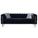 Chesterfield Velvet Tufted Sofa Couch, Leisure Living Room Furniture, 3-Seater Sofa with Metal Legs and Removable Cushions