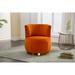 360° Swivel Cuddle Barrel Accent Sofa Chair Round Armchair with Wide Upholstered Fluffy Velvet Armchair for Livingroom, Orange