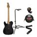 Schecter PT Left-Handed 6-String Electric Guitar (Gloss Black) with Tuner Bundle