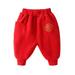 KaLI_store Boys Baseball Pants Boys Active Pull-On Pants Kids Cotton Cartoon Jogging Sweatpants Red 18-24 Months