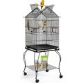 57-Inch Rolling Open Top Roof Bird Cage for Mid-Sized Parrots Cockatiels Caique Quaker Monk Indian Ring Neck Green Cheek Conure Middle Bird Cage with Detachable Stand