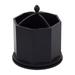 Spinning Desktop Organizer â€“ Black 4 Compartment Rotating Mail and Stationary Holder â€“ Quality Wooden Design â€“ Pen and Pencil Cup and Sorter â€“ by CodYinFI