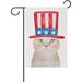 SKYSONIC Kitty Wearing American Flag Hat Double-Sided Printed Garden House Sports Flag-12x18(in)-Polyester Decorative Flags for Courtyard Garden Flowerpot