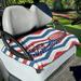 Xoenoiee Red Blue Stripe Star Golf Pattern Golf Cart Seat Towel Protector Anti-Hot Portable Decorative Golf Cart Cover Universal for Most 2-Person Seats Club Car Accessories