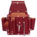 FUERI Professional 5 Pocket Electrician Tool Pouch | High Grade Premium Leather Tool Bag Riveted Reinforcement Organizer Tool Holder | Carpenters Tool Pouch Maroon.