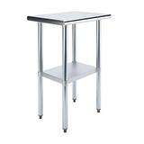 stainless steel work table with undershelf | kitchen island food prep | laundry garage utility bench | nsf certified (24 long x 18 deep)