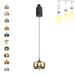 FSLiving Track Light Pendants 5W Adjustable Levitate J-Type Retractable Track Pendant Light with Macaron Pendants Indoor Island Light Adjustable Height Warm White 3000K for Kitchen Gold - 1 Pack