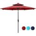 9Ft Umbrella 32 Solar LED Lights Double Top Outdoor Market Umbrella With Crank Lift