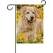 SKYSONIC Garden Flag Autumn Golden Retriever Dog Double-Sided Printed Garden House Sports Flag - 12x18in -Decorative Flags for Courtyard Garden Flowerpot