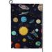 SKYSONIC Garden Flag Carton Space with Planets and Spaceships Double-Sided Printed Garden House Sports Flag 28x40in Polyester Decorative Flags for Courtyard Garden Flowerpot