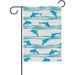 SKYSONIC Dolphin On Cyan Background Double-Sided Printed Garden House Sports Flag - 28x40in Polyester Decorative Flags for Courtyard Garden Flowerpot