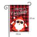 JikoIiving Merry Christmas Garden Yard Flag Double Sided Santa Claus Red Black Plaid Checkered House Flag Banners for Patio Lawn Outdoor Home Decor