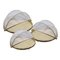 Stibadium 3PCS Hand-Woven Food Serving Tent Basket - Bamboo Hand-Woven Bamboo Food Serving Tent Basket Tray Mesh Storage Container Cover Dustproof-Bug-Proof Mosquitoesor