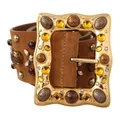 Dolce & Gabbana , Studded Leather Belt ,Brown female, Sizes: 80 CM