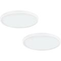 2 PACK Wall / Ceiling Light White 600mm Round Surface Mounted 27W LED 3000K