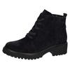 Schnürboots WALDLÄUFER "H-LUISE", Damen, Gr. 4 (37), blau (nachtblau), Veloursleder, unifarben, elegant, Schuhe, Stiefelette, Blockabsatz, in bequemer Schuhweite G (= weit)